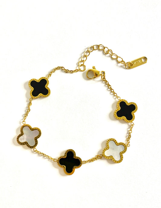 Multicolor clover bracelet