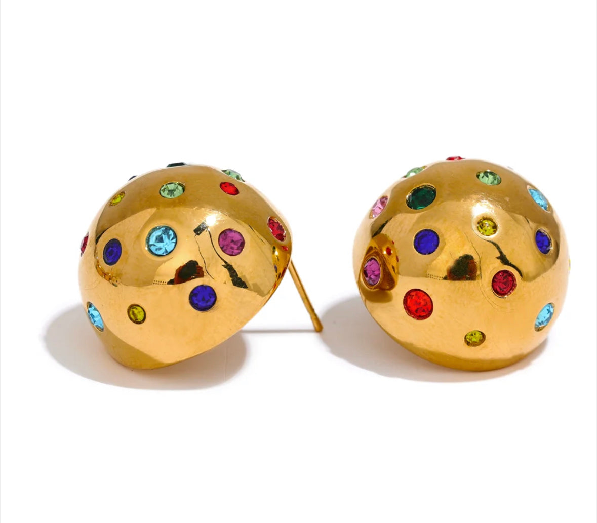 Colorful ball stud earrings
