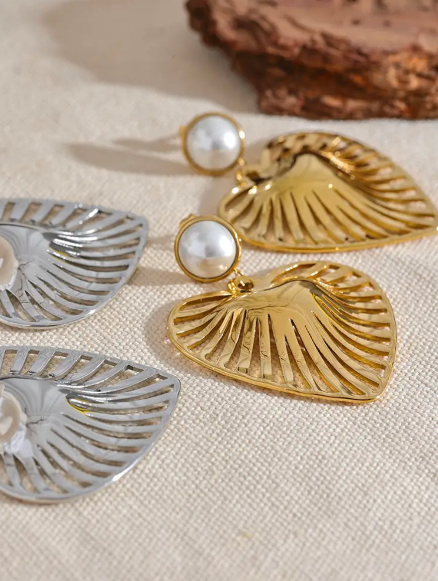 Heart love drop earrings