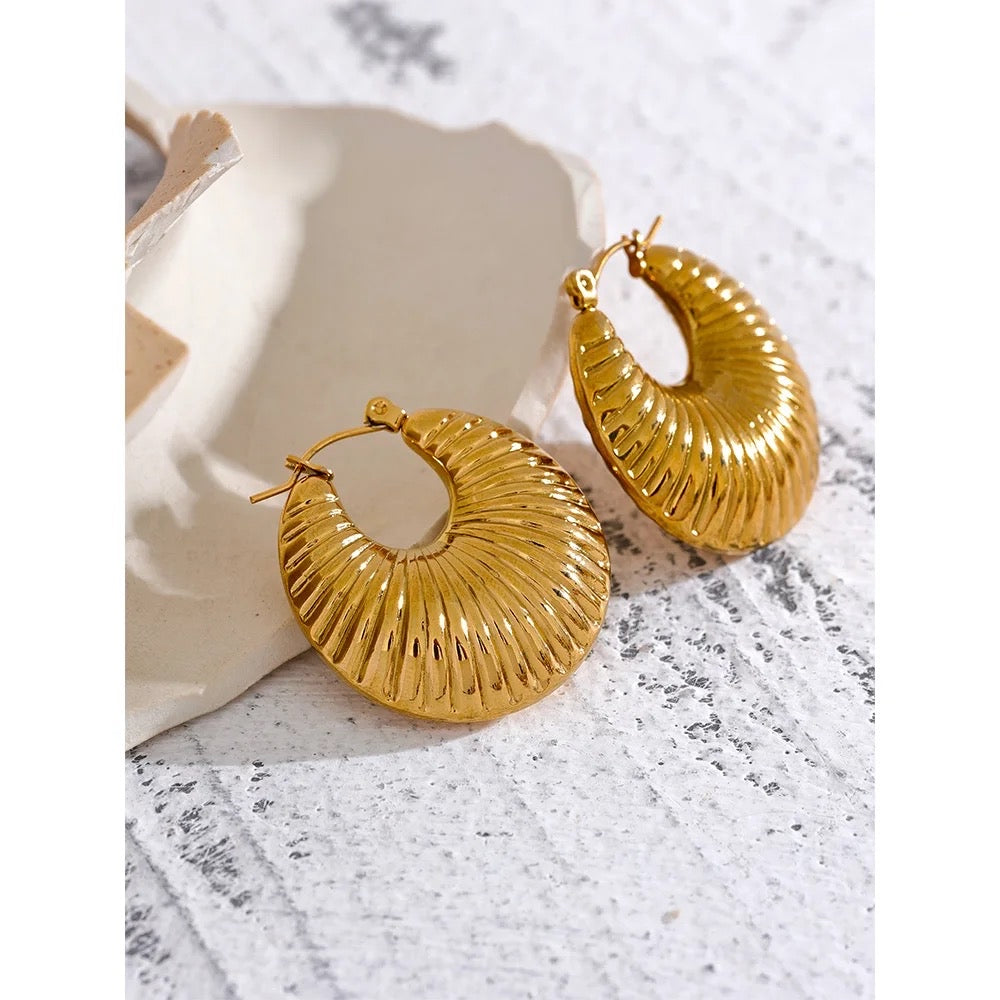 Hollow chunky hoop earrings