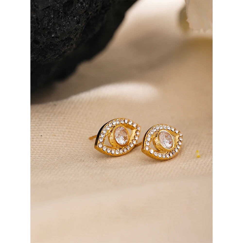 Evil eye stud earrings