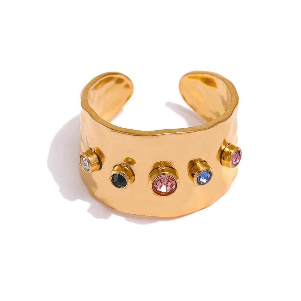 Multicolor stones ring