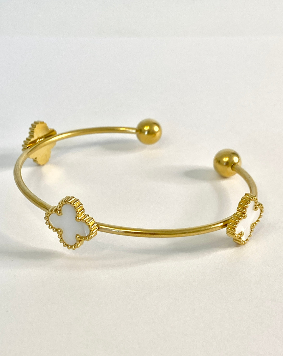 White clover  cuff bracelet