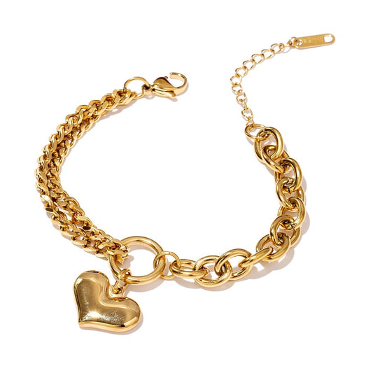 Love Heart Pendant Bracelet