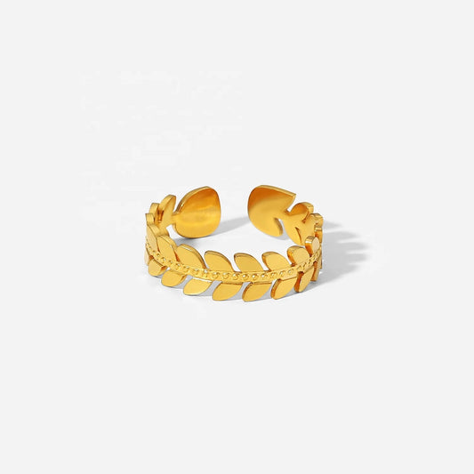 Gold leaf adjustable ring