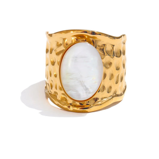 Natural Shell Adjustable Ring