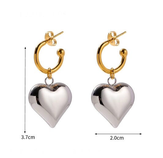 Two tone heart hoop