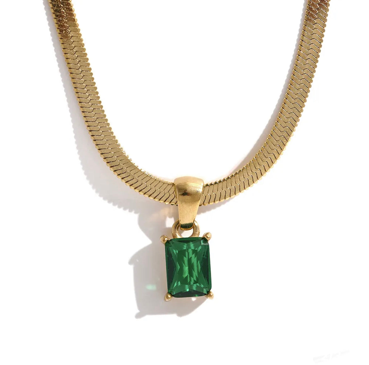 Square cubic zirconia elegant necklace