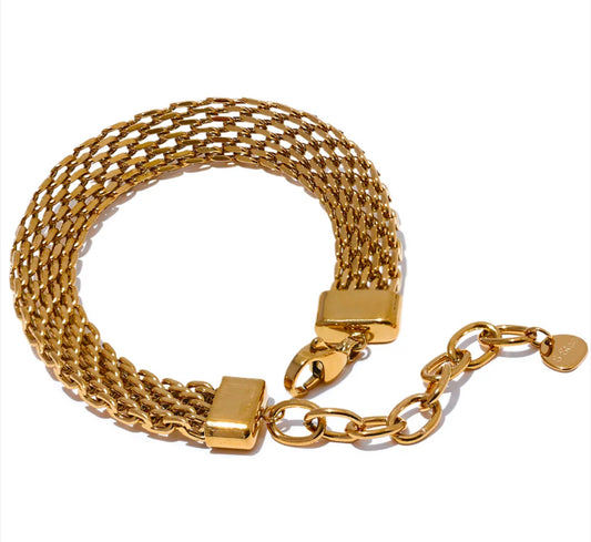 Wide Cuban Chain Bracelet