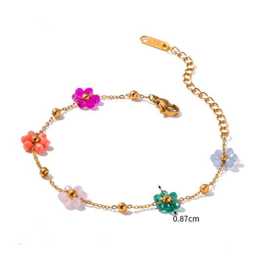 Colorful flower  bracelet