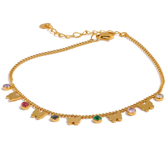 Colorful butterfly ANKLET  bracelet