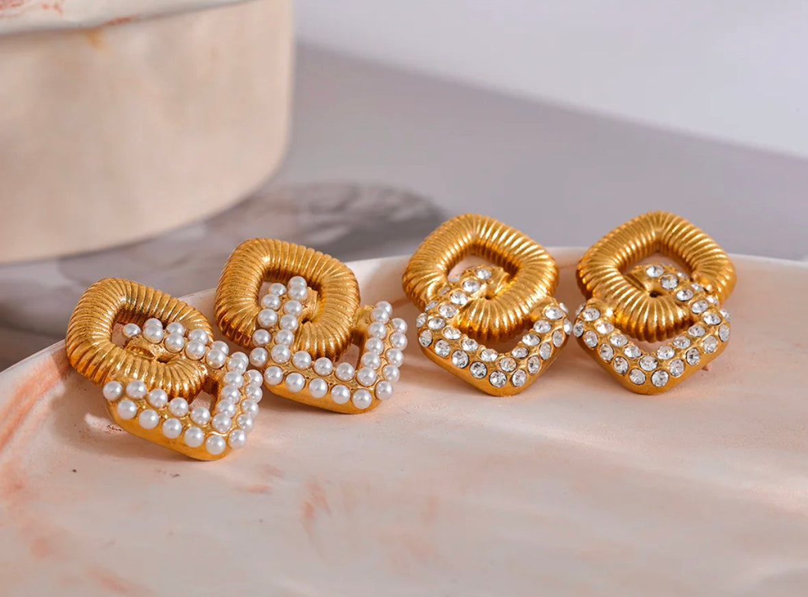 Vintage square elegant earring