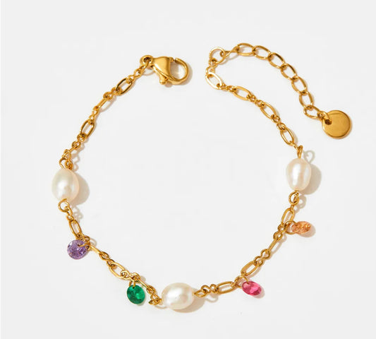 Colorful pearl bracelet