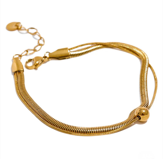 Double layer snake bracelet