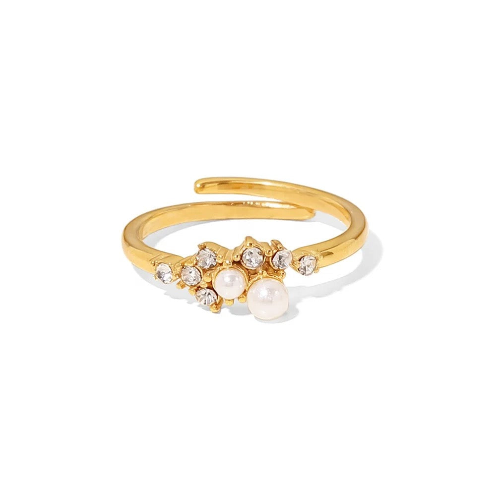 Pearl adjustable ring