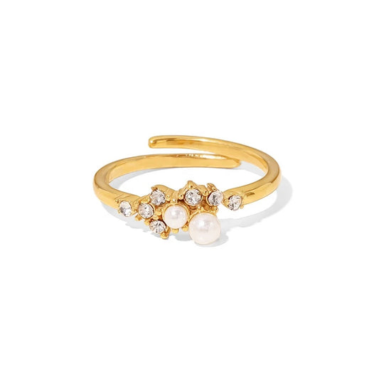 Pearl adjustable ring