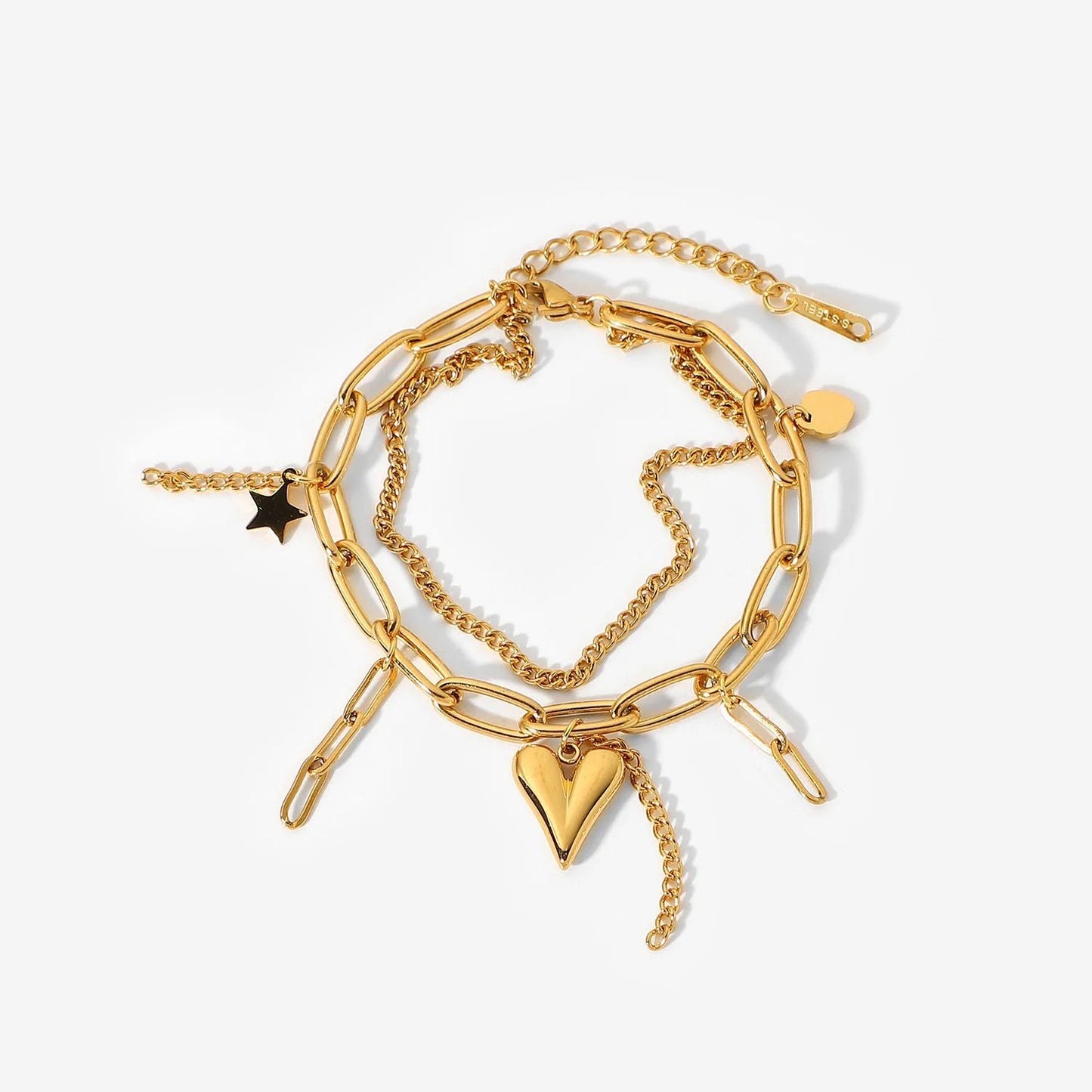 Double layer heart bracelet