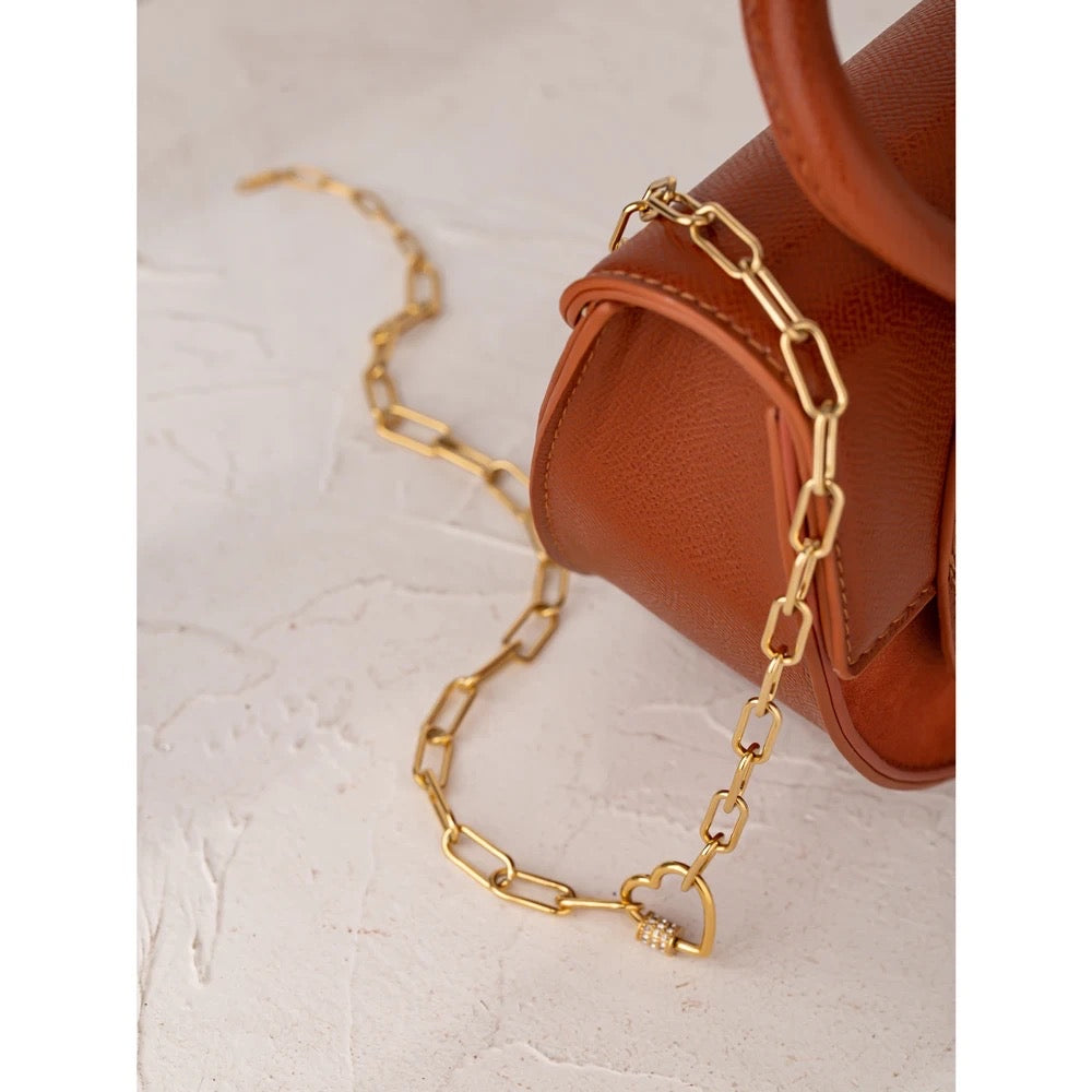 Heart paper clip necklace