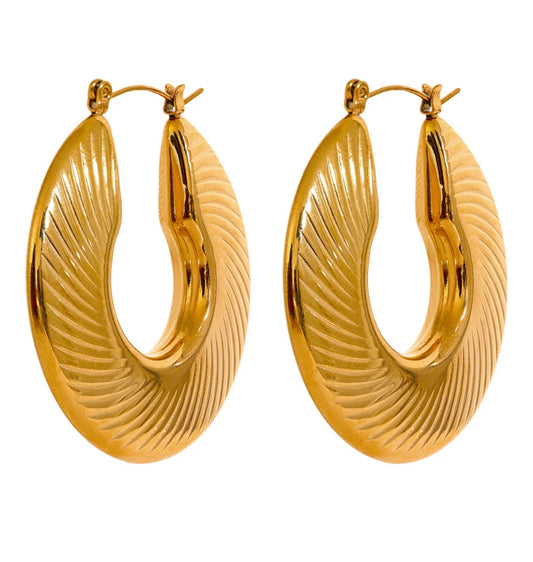 Texture big hoop earrings