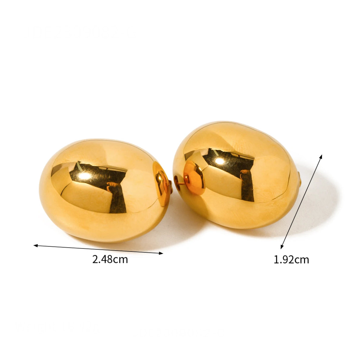 Gold chunky stud earrings