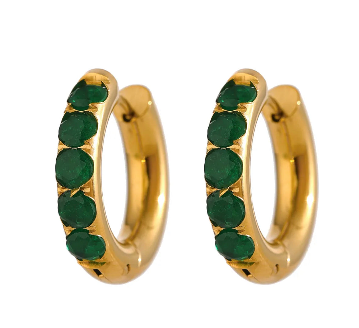 Cubic zirconia Huggie hoop earrings