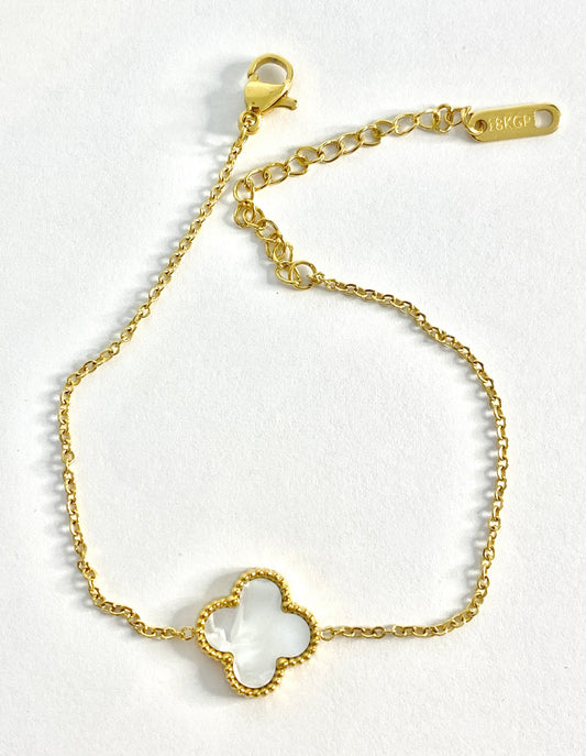 White clover gold bracelet