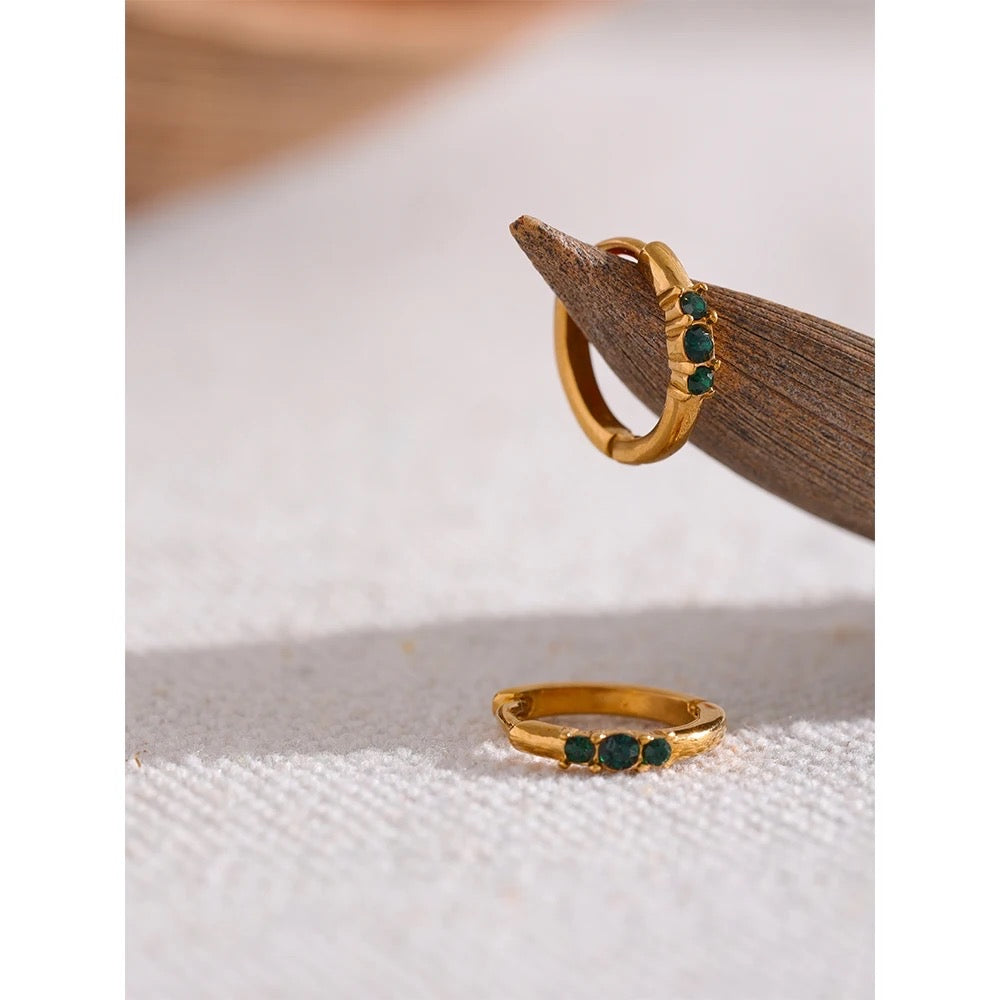 Cubic zirconia small huggie hoop