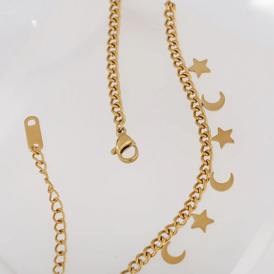 Moon and star necklace
