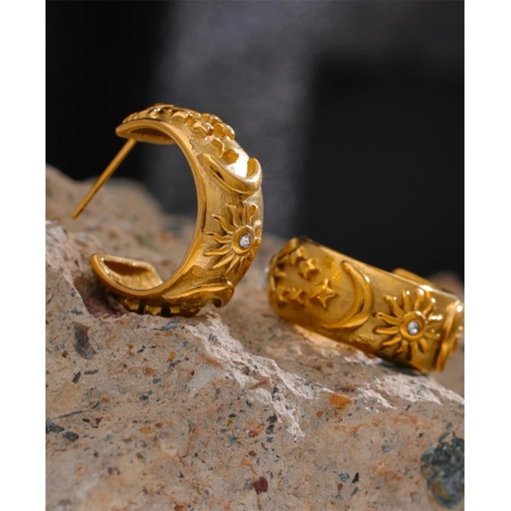 Moon, sun and stars hoops