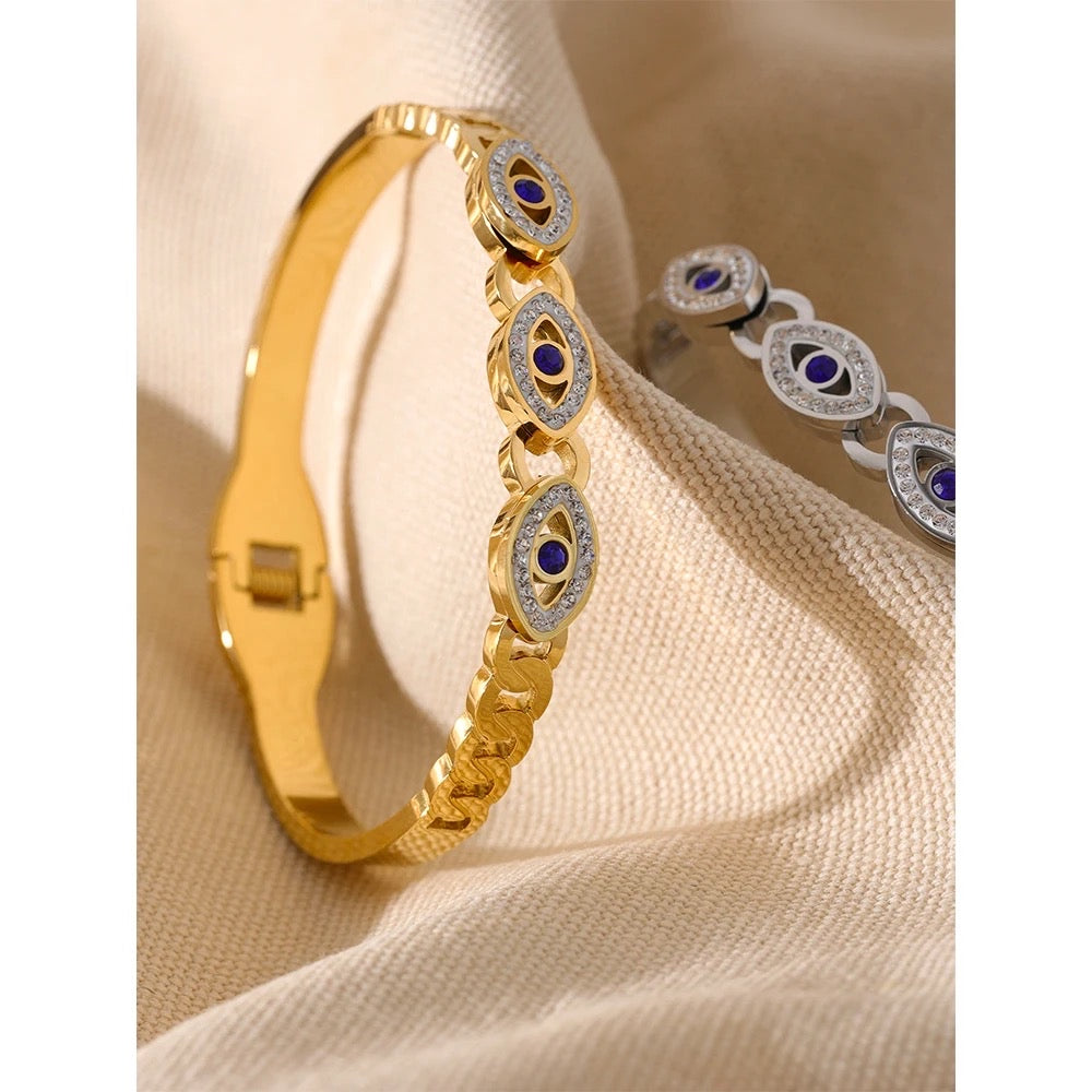 Evil eye cuff bracelet