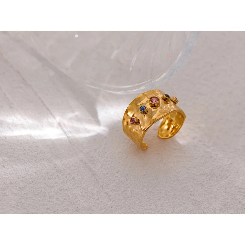 Multicolor stones ring