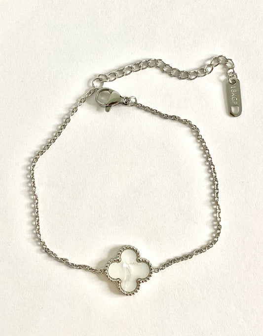 White clover silver bracelet