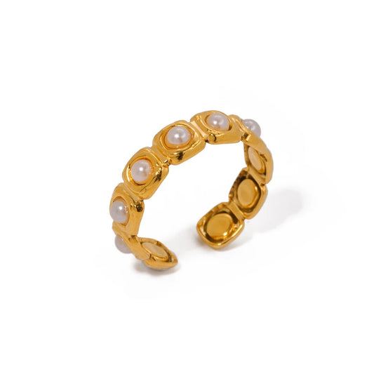 Pearl adjustable ring