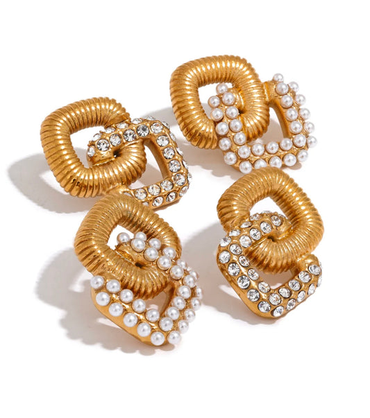 Vintage square elegant earring