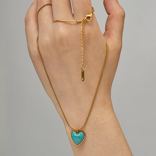 Turquoise heart pedant necklace