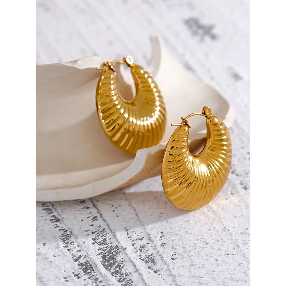 Hollow chunky hoop earrings