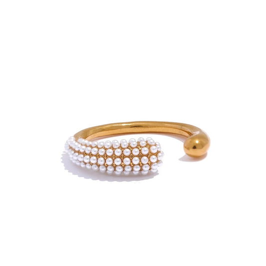 Pearl adjustable ring