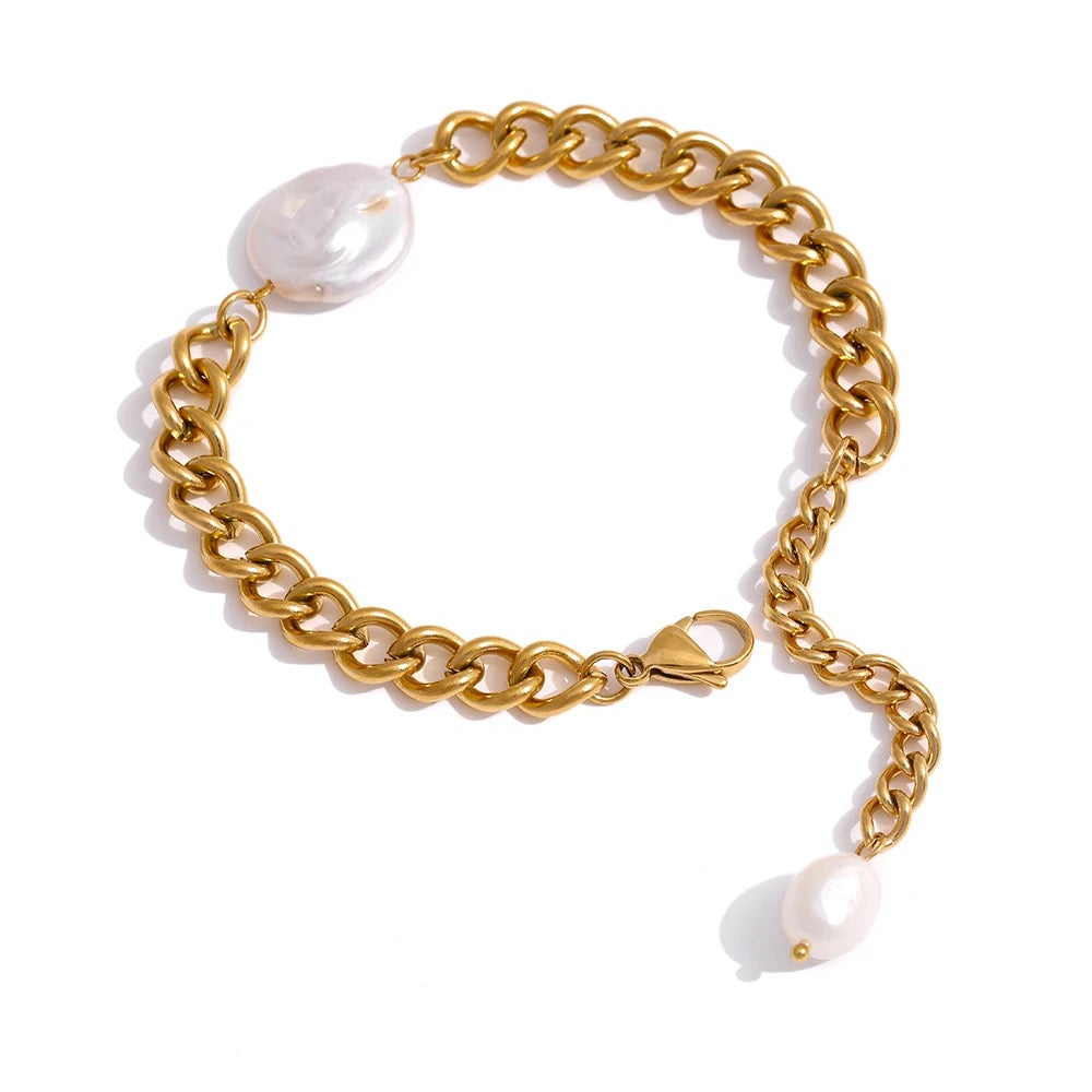 Natural Pearl Chain Bracelet