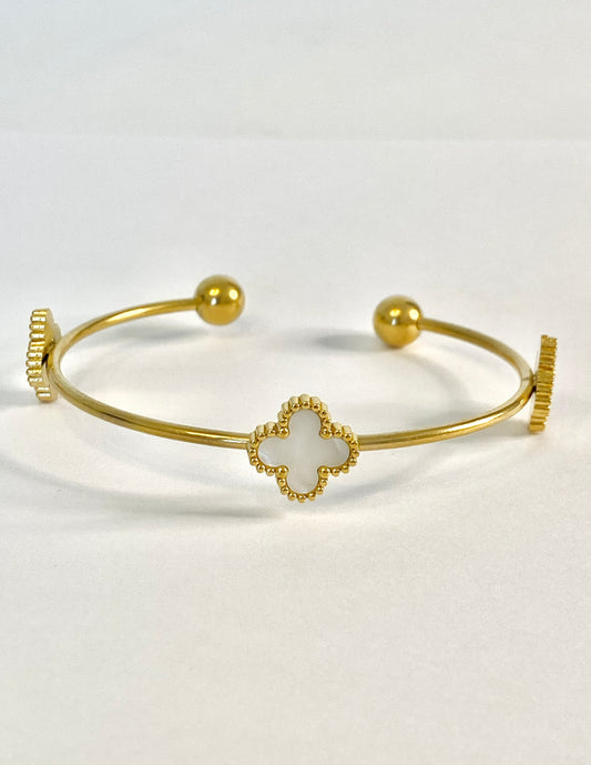 White clover  cuff bracelet