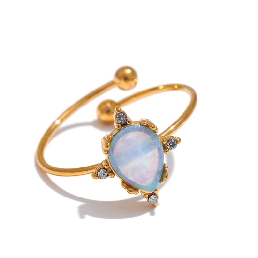 Opal Natural Stone Adjustable Ring