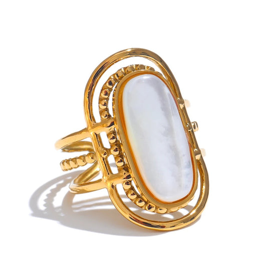 Natural Shell Adjustable Ring