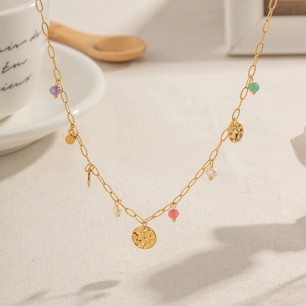 Pearl natural stone necklace
