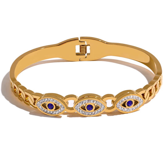 Evil eye cuff bracelet