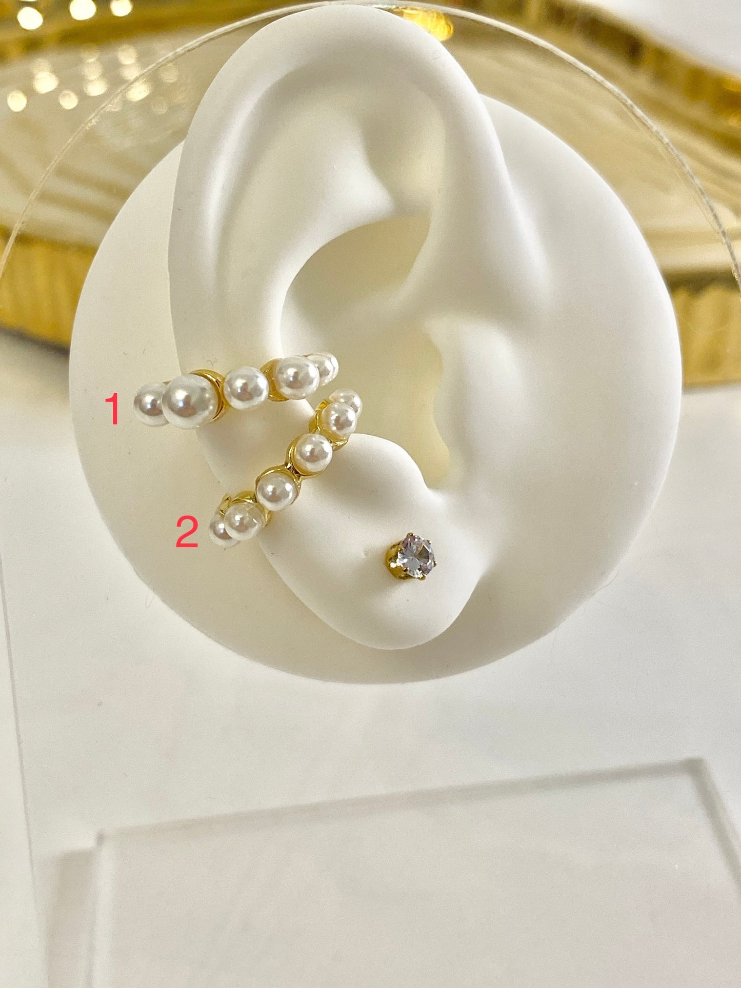 Pearl cuff earrings