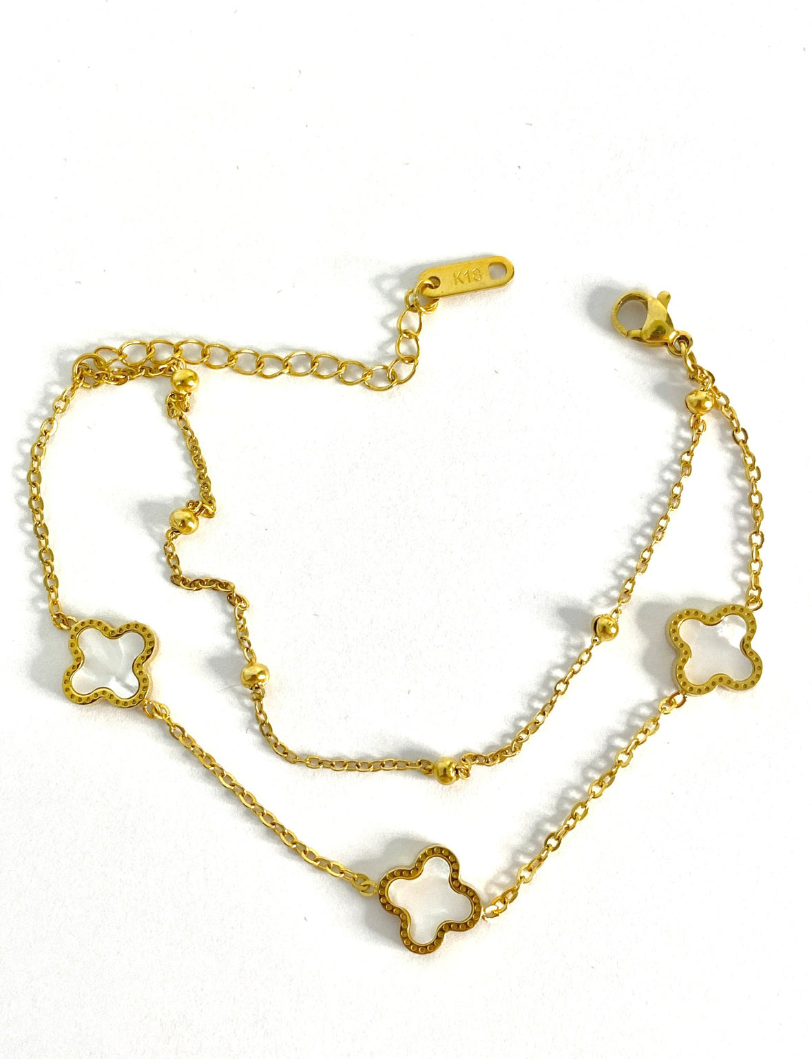 White clover double bracelet