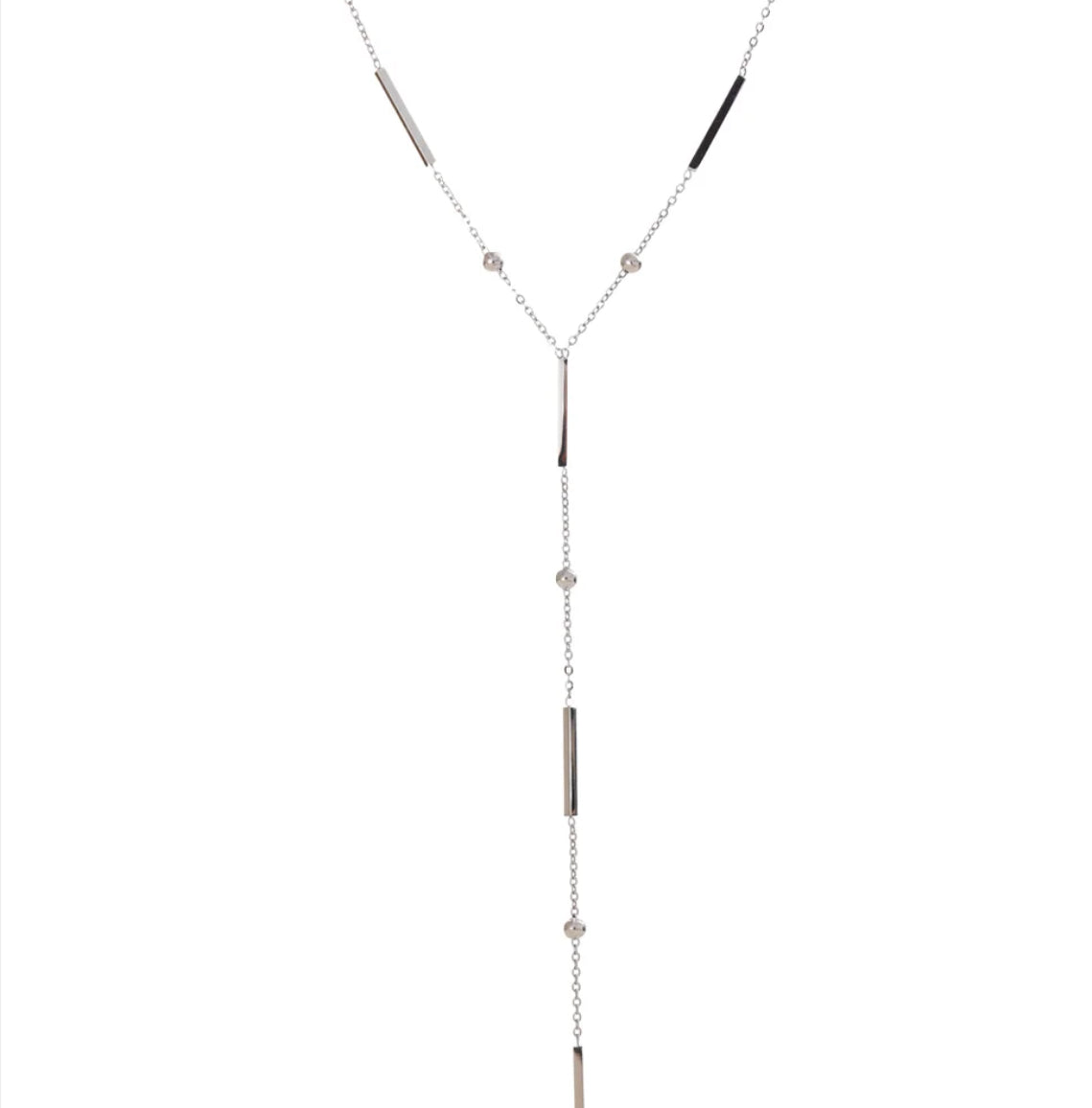 Silver elegant long necklace