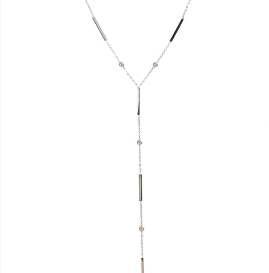 Silver elegant long necklace