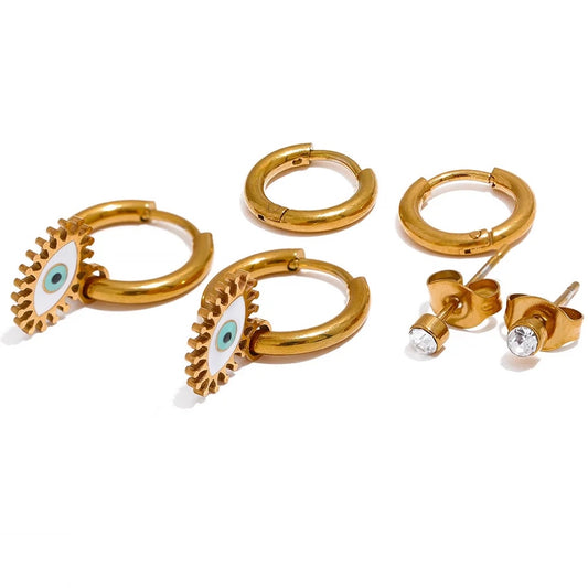 Evil eye set earrings