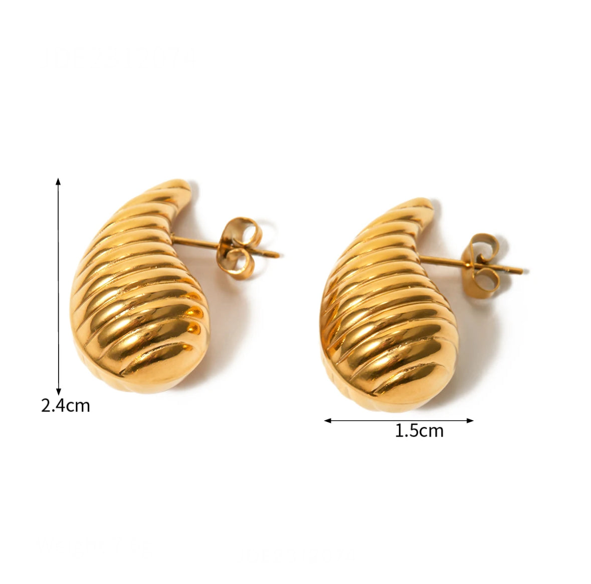 Texture drop stud earrings