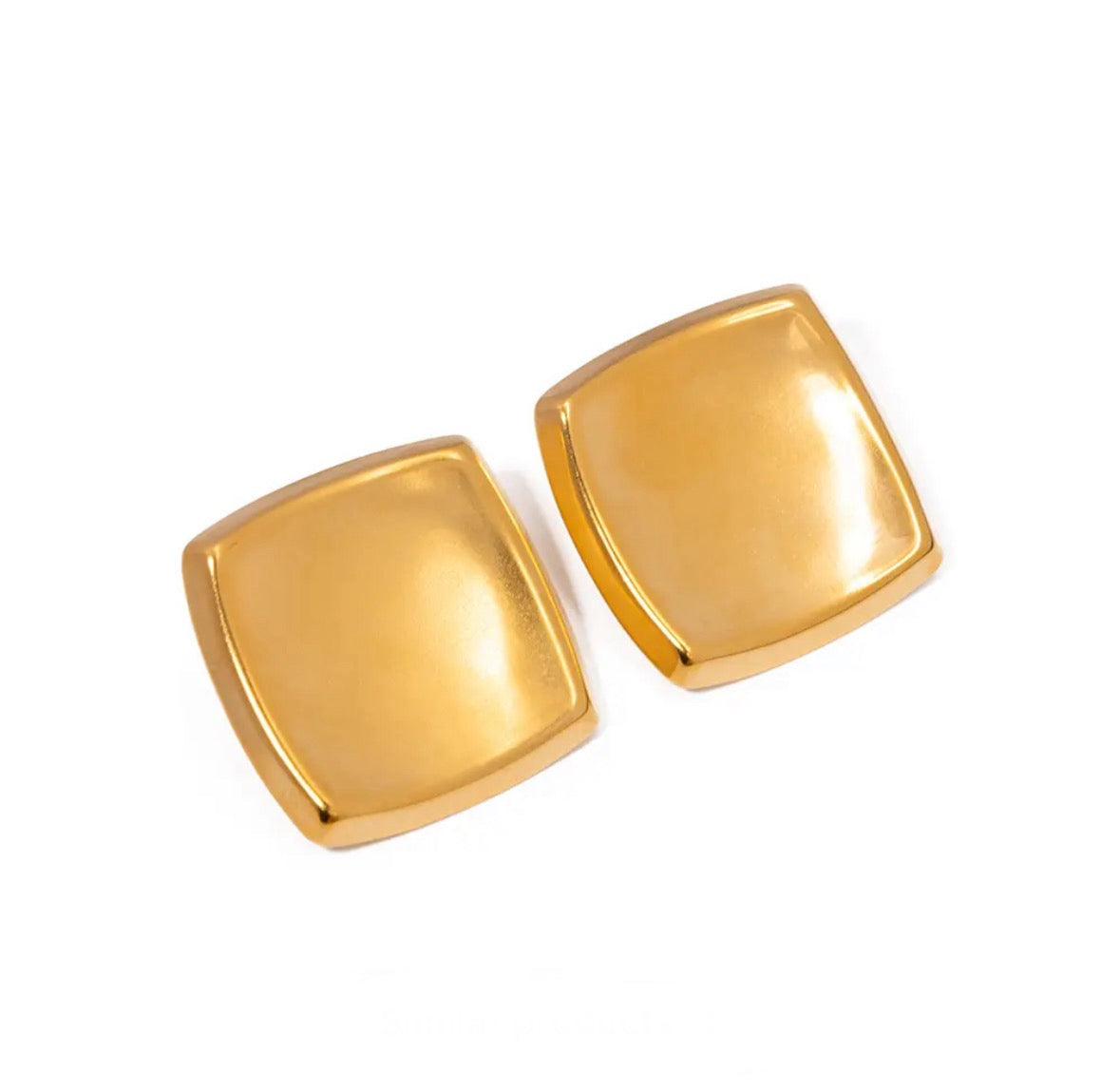 Irregular square stud earrings